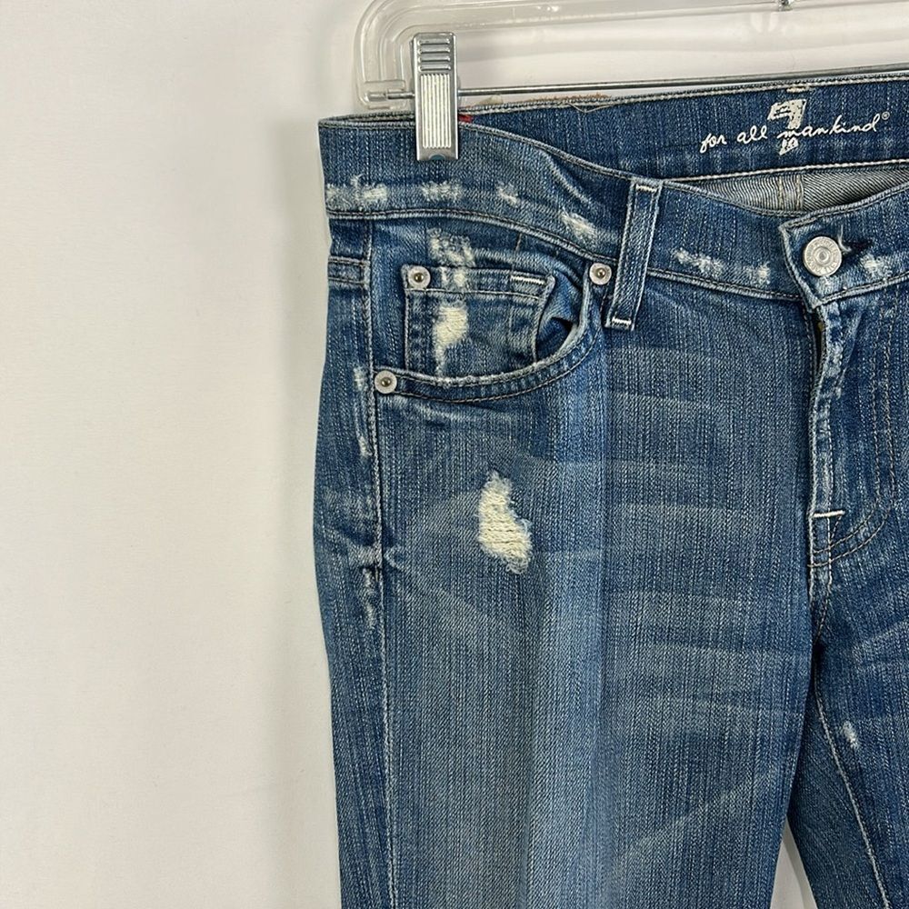 7 For All Mankind Distressed Bootcut Jeans - Picture 2 of 6